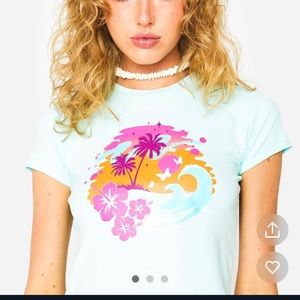 Crop top tropical shirt